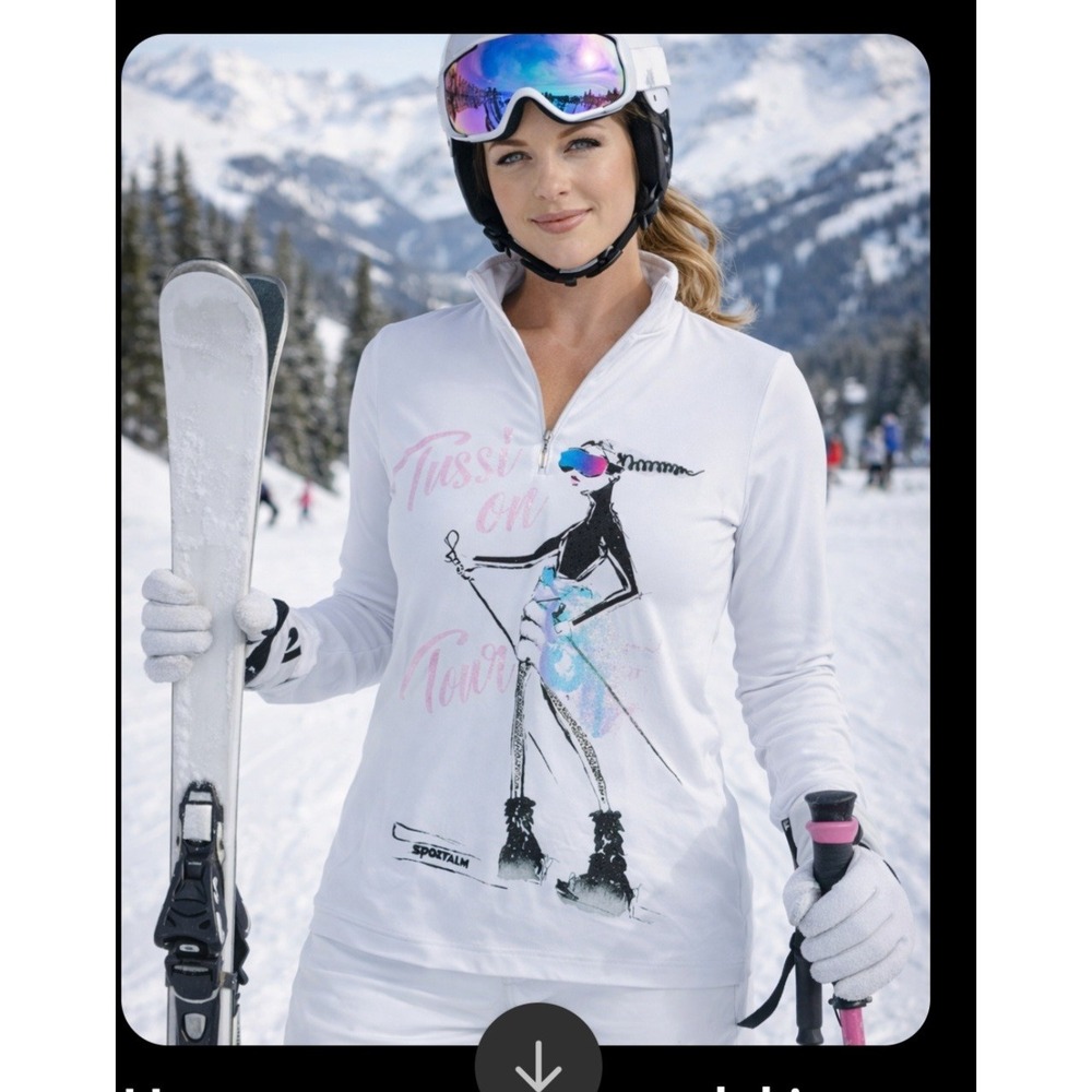 Sportalm‎ Kitzbuhel Womens White Long Sleeve Tussi on Tour Ski Pullover Size 36